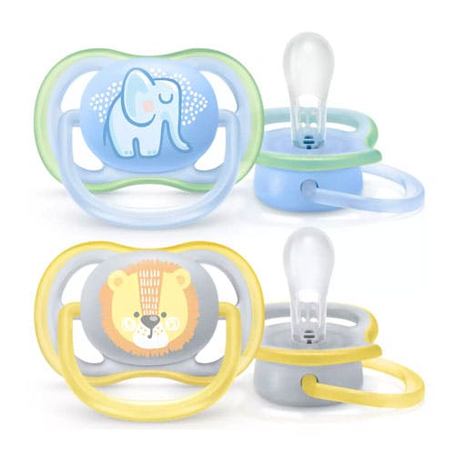 Philips Avent Ultra Air Pacifier 0-6m (SCF 085/05) - Pack of 2 - Assorted Color