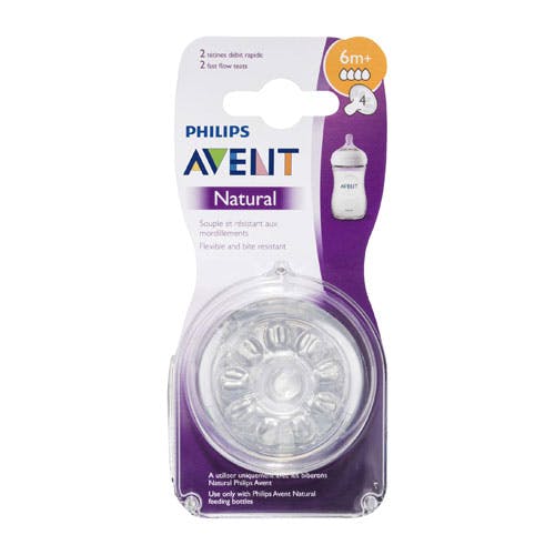 Philips Avent Natural Fast Flow Nipples 6m+ (SCF 044/27) - Pack of 2