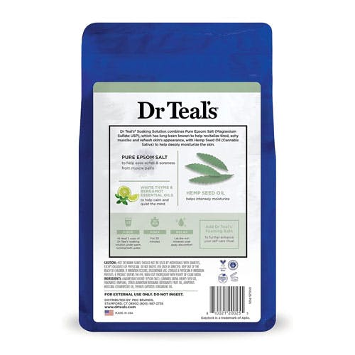 Dr Teal's Epsom Bath Salt Hemp Seed Oil 1.36kg