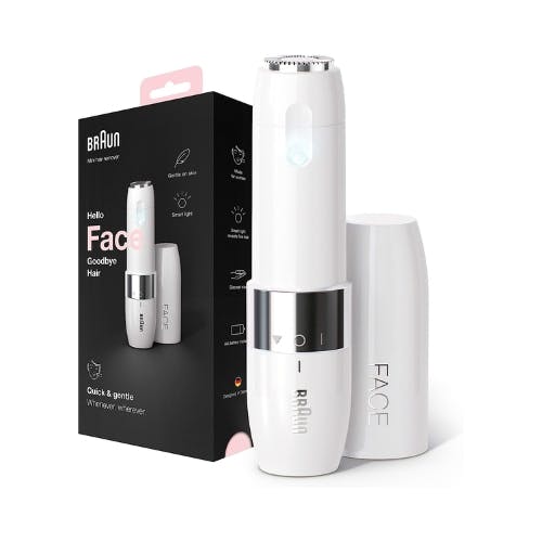 Braun FS1000, Face Mini Hair Remover with Smart Light, White