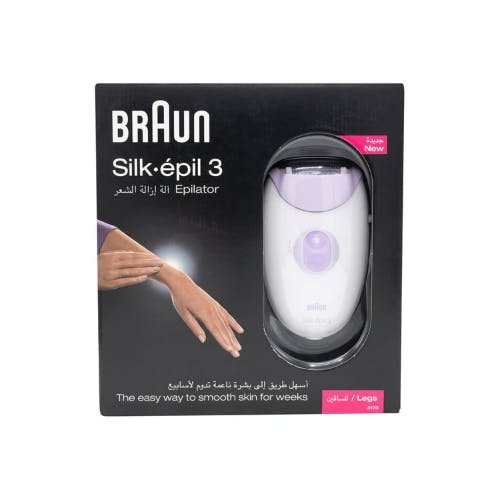 Braun Silk-épil 3 Dry Use Legs Epilator, White and Purple, SE3-170