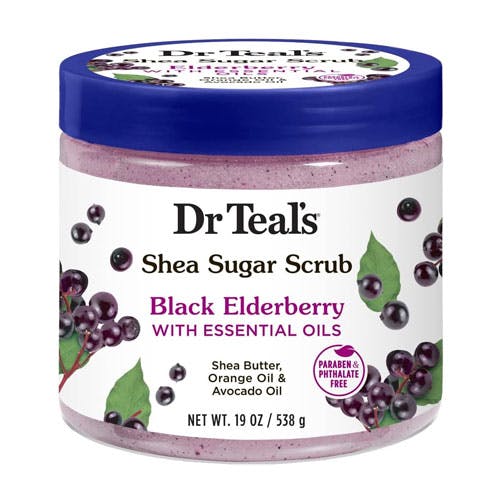 Dr Teal's Shea Sugar Scrub Black Elderberry 535gm