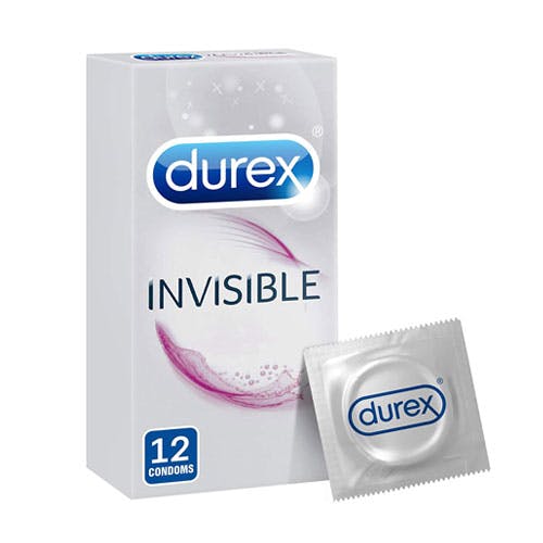 Durex Invisible Extra Lubricated Condoms - Pack of 12