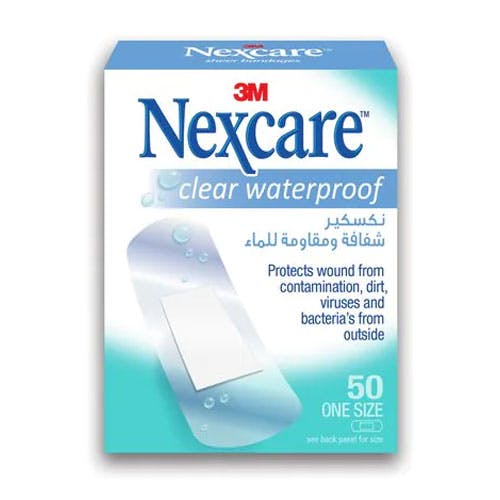 3M Nexcare Clear Waterproof Bandages - One Size - 50 Bandages
