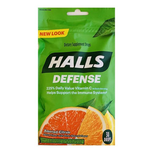 Halls Defense Vitamin C Cough Drops -30 Drops