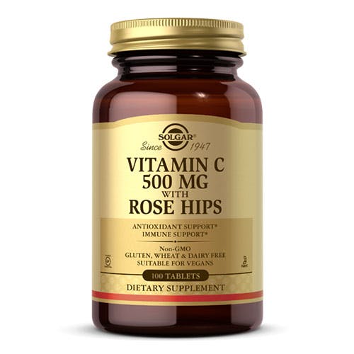 Solgar Vitamin C 500mg With Rose Hips -100 Tablets