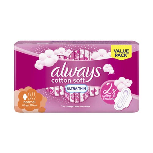 Always Cotton Soft - Ultra Thin Normal Pads with Wings - 20 Pads