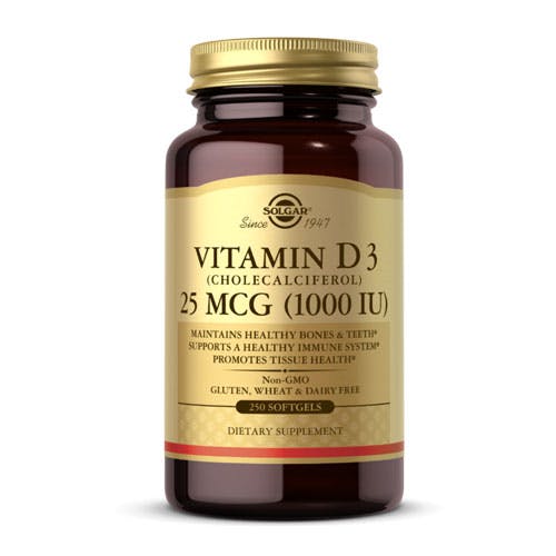Solgar Vitamin D3 25mcg (1000IU) -250 Softgels
