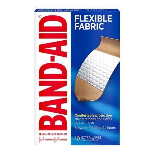Johnson & Johnson Flexible Fabric Band Aid Extra Large 10 Pcs