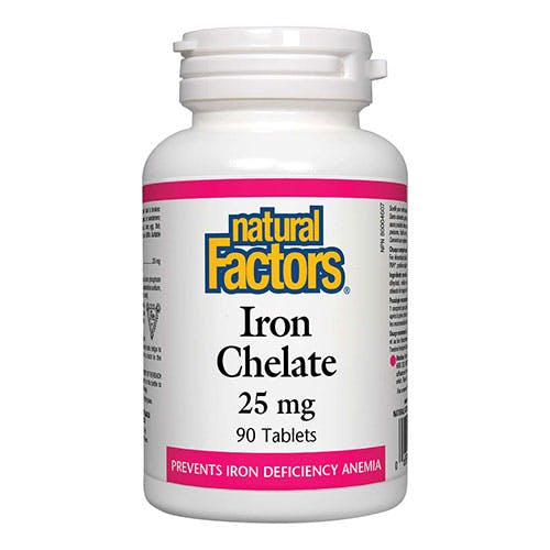 Natural Factors Iron Chelate 25 mg 90 Tablets