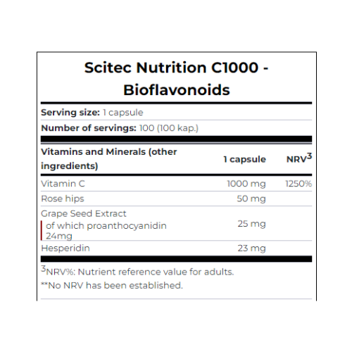 Scitec Nutrition C-1000 + Bioflavonoids - 100 Capsules