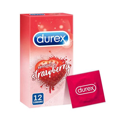 Durex Sensual Strawberry Condoms - Pack of 12