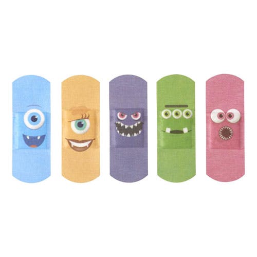 3M Nexcare Happy Kids Monsters Bandages - Assorted Size - 20 Bandages
