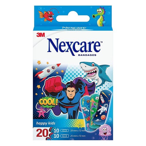 3M Nexcare Happy Kids Cool Bandages - Assorted Size - 20 Bandages