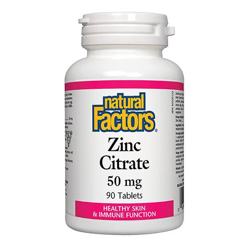 Natural Factors Zinc Citrate 50mg 90 tablets
