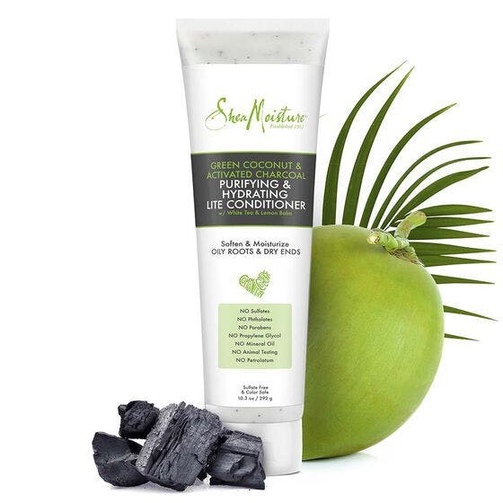 Shea Moisture Green Coconut & Activated Charcoal Purifying & Hydrating Lite Conditioner 292gm