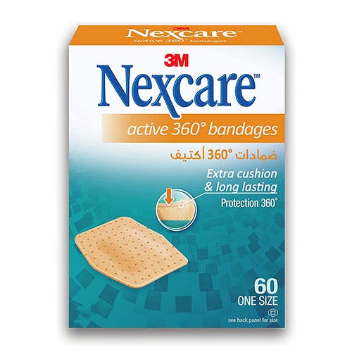 3M Nexcare Active 360 Bandages - One Size - 60 Bandages