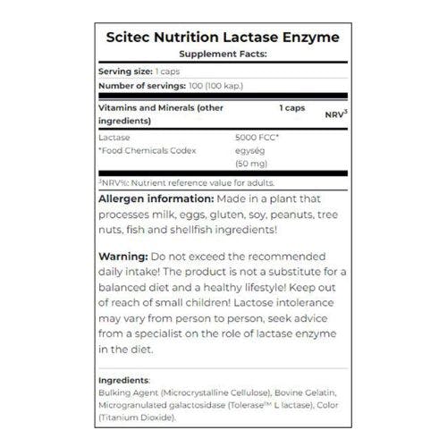 Scitec Nutrition Lactase Enzyme - 100 Capsules