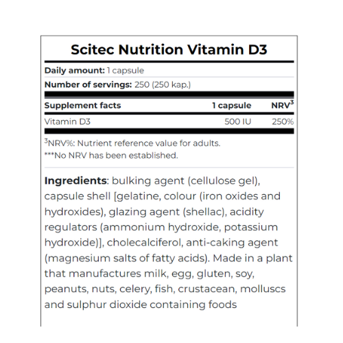 Scitec Nutrition Vitamin D3 - 250 Capsules