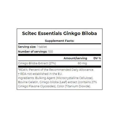Scitec Nutrition Ginkgo Biloba - 100 Capsules