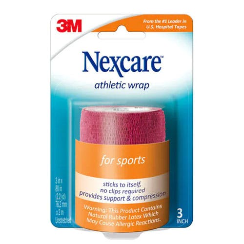 3M Nexcare Athletic Wrap 3 Inches x 2m - Red Color - Pack Of 1