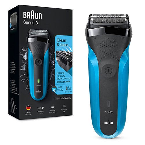 Braun Series 3 Rechargeable Wet & Dry Electric Shaver For Men, Blue