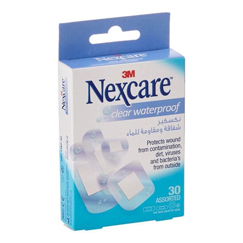 3M Nexcare Clear Waterproof Bandages - Assorted Size - 30 Bandages