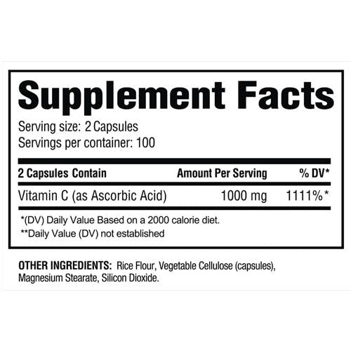 Revive Vitamin C 1000mg - 200 Vegetarian  Capsules
