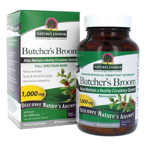 Natures Answer Butchers Broom 1000mg-90 Capsules
