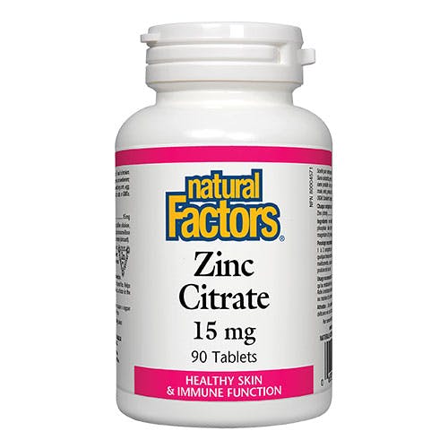 Natural Factors Zinc Citrate 15 mg 90 Tablets