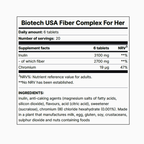 BioTech USA Fiber Complex 120 Tablets - Fruit Punch Flavor