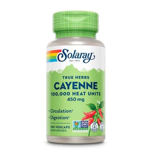 Solaray Cayenne Pepper 450mg -100 Capsules