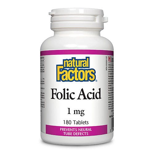 Natural Factors Folic Acid 1mg 180 Tablets