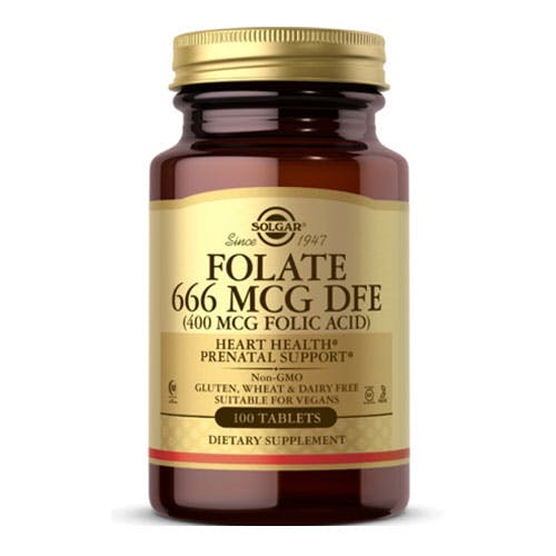 Solgar Folate 666mcg DFE (Folic Acid) -100 Tablets