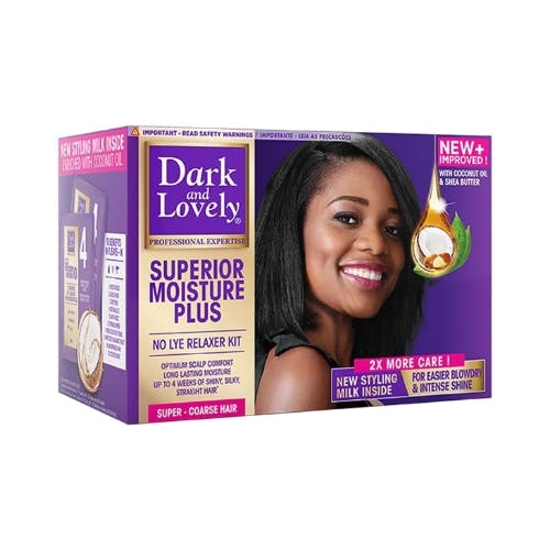 Dark and Lovely Superior Moisture Plus No-Lye Relaxer Kit for Super-Coarse Hair