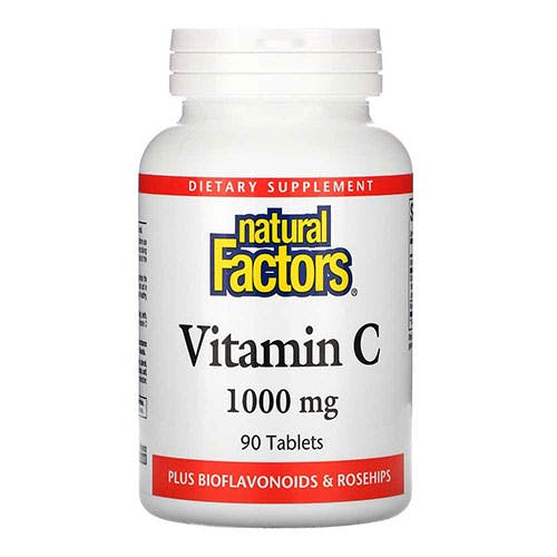 Natural Factors Vitamin C Plus Bioflavonoids & Rosehips 90 Tablets