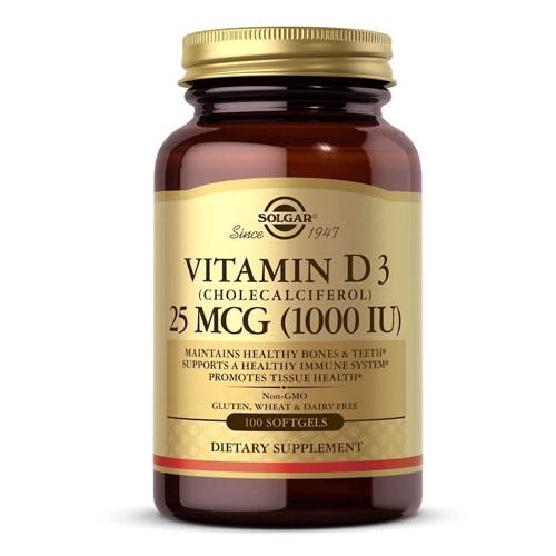 Solgar Vitamin D3 25mcg (1000IU) -100 Softgels