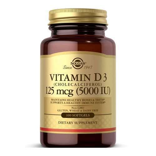 Solgar Vitamin D3 125mcg (5000IU) -100 Softgels
