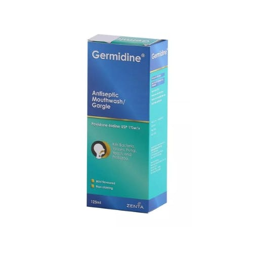 Germidine Antiseptic Mouthwash Gargle Alcohol Free 125 mL