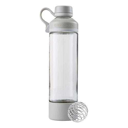 Blender Bottle Mantra Glass Shaker Bottle 20oz - Pebble Grey Color