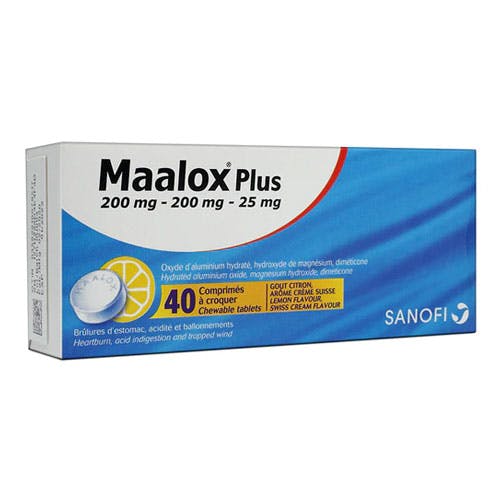 Maalox Plus 200mg - 40 Tablets