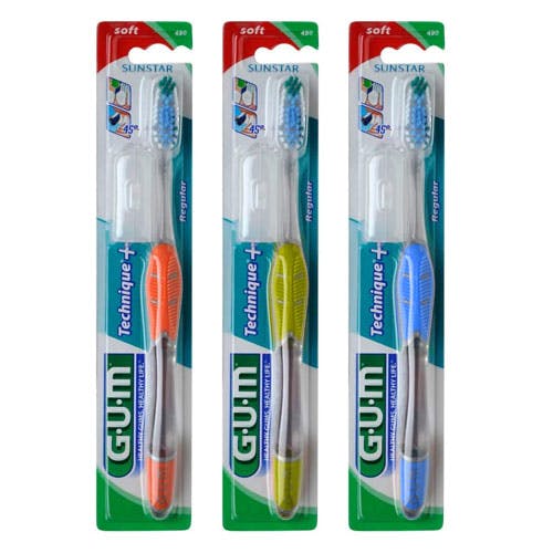 GUM Technique+ Toothbrush (490) Soft - Assorted Color