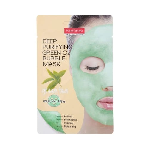 Purederm Deep Purifying Green O2 Bubble Mask Green Tea 25gm