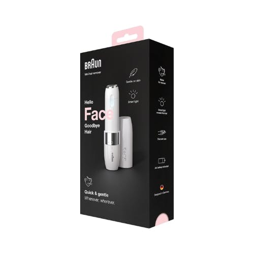 Braun FS1000, Face Mini Hair Remover with Smart Light, White