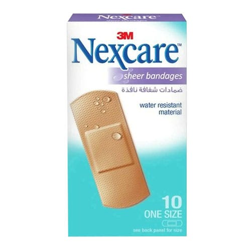 3M Nexcare Sheer Bandages - One Size - 10 Bandages