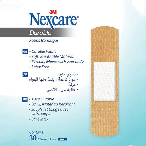 3M Nexcare Durable Fabric Bandages - One Size - 30 Bandages