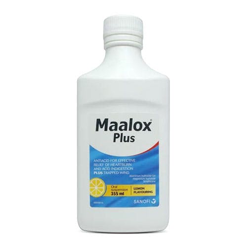 Maalox Plus Syrup 355ml - Lemon Flavor